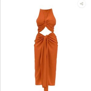 Andrea Iyamah orange dress